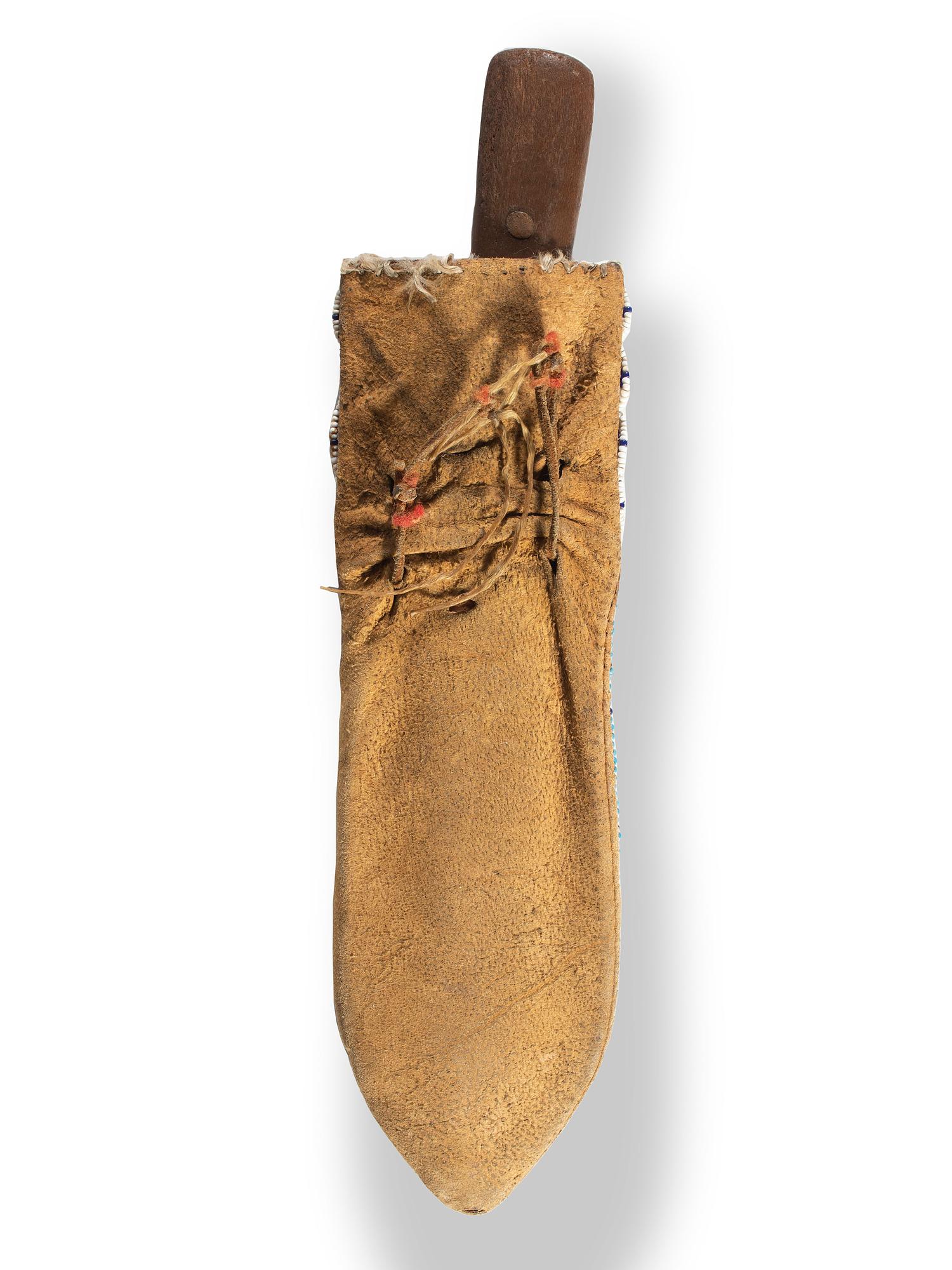 Northern Plains Beaded Hide Knife Sheath, with Knife