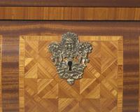 A Louis XV Style Gilt-Bronze Mounted Parquetry Bombé Commode with Breccia Persichina Marble Top