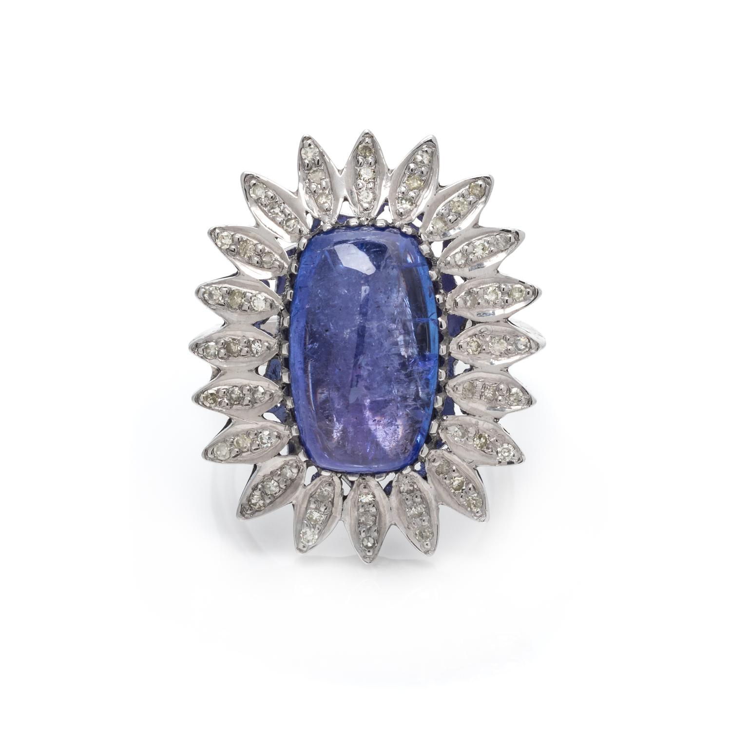 TANZANITE AND DIAMOND RING