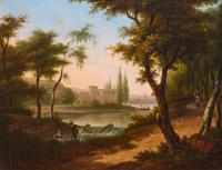 Meeting by the River; accompanied by Transporting Livestock on the River