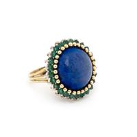 LAPIS LAZULI AND EMERALD RING