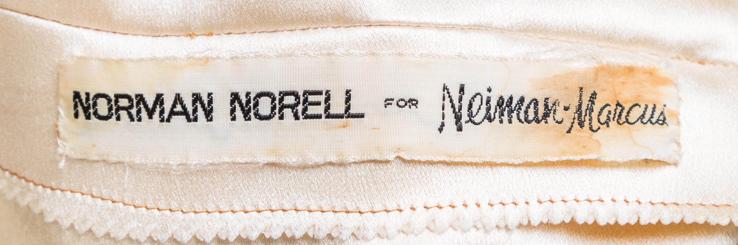 A Norell 1960s Cream Slip Sleeveless Dress, No size.