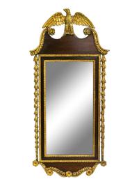 A Federal Mahogany and Gilt Gesso Mirror