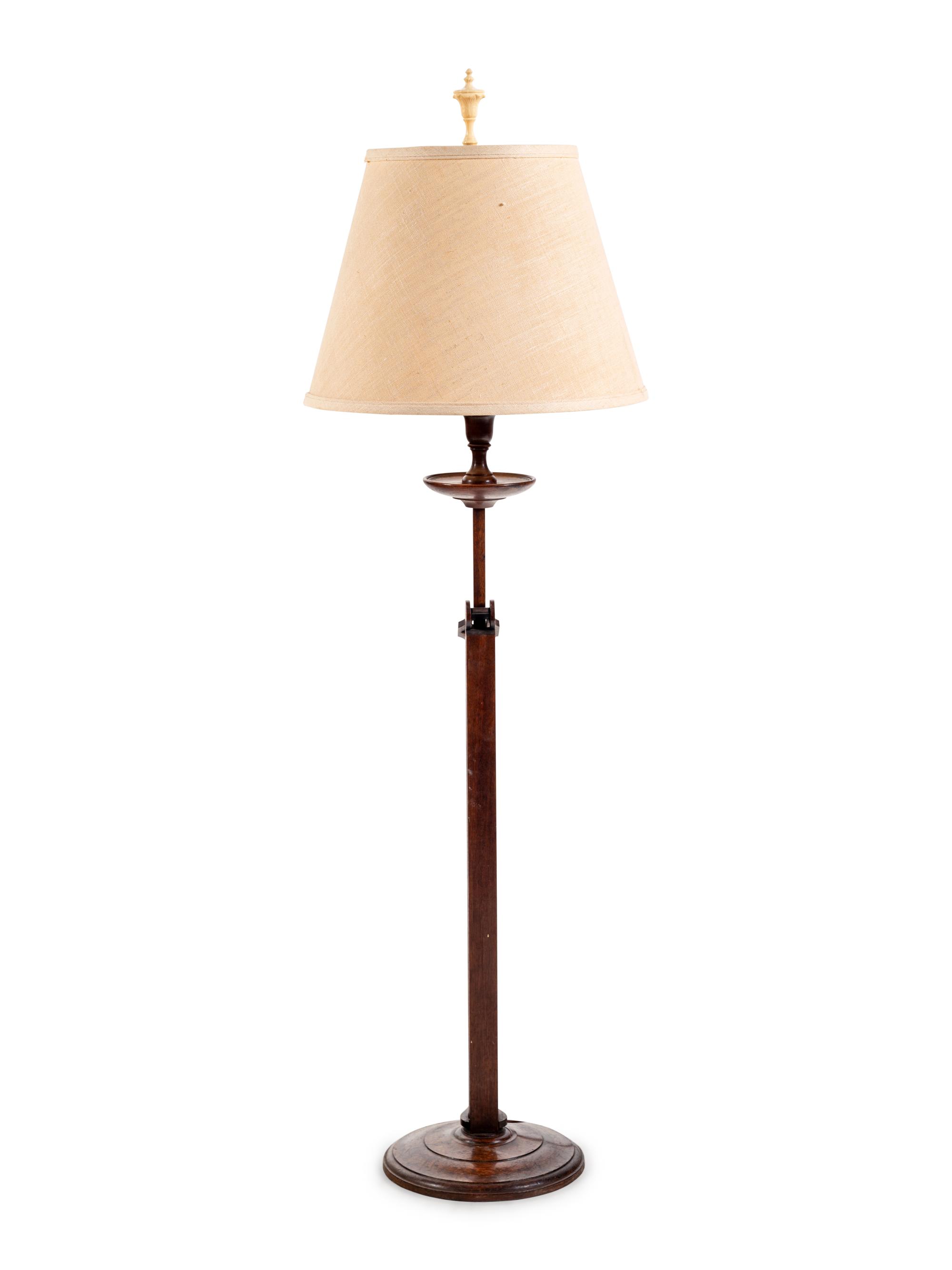 A Walnut Telescoping Floor Lamp