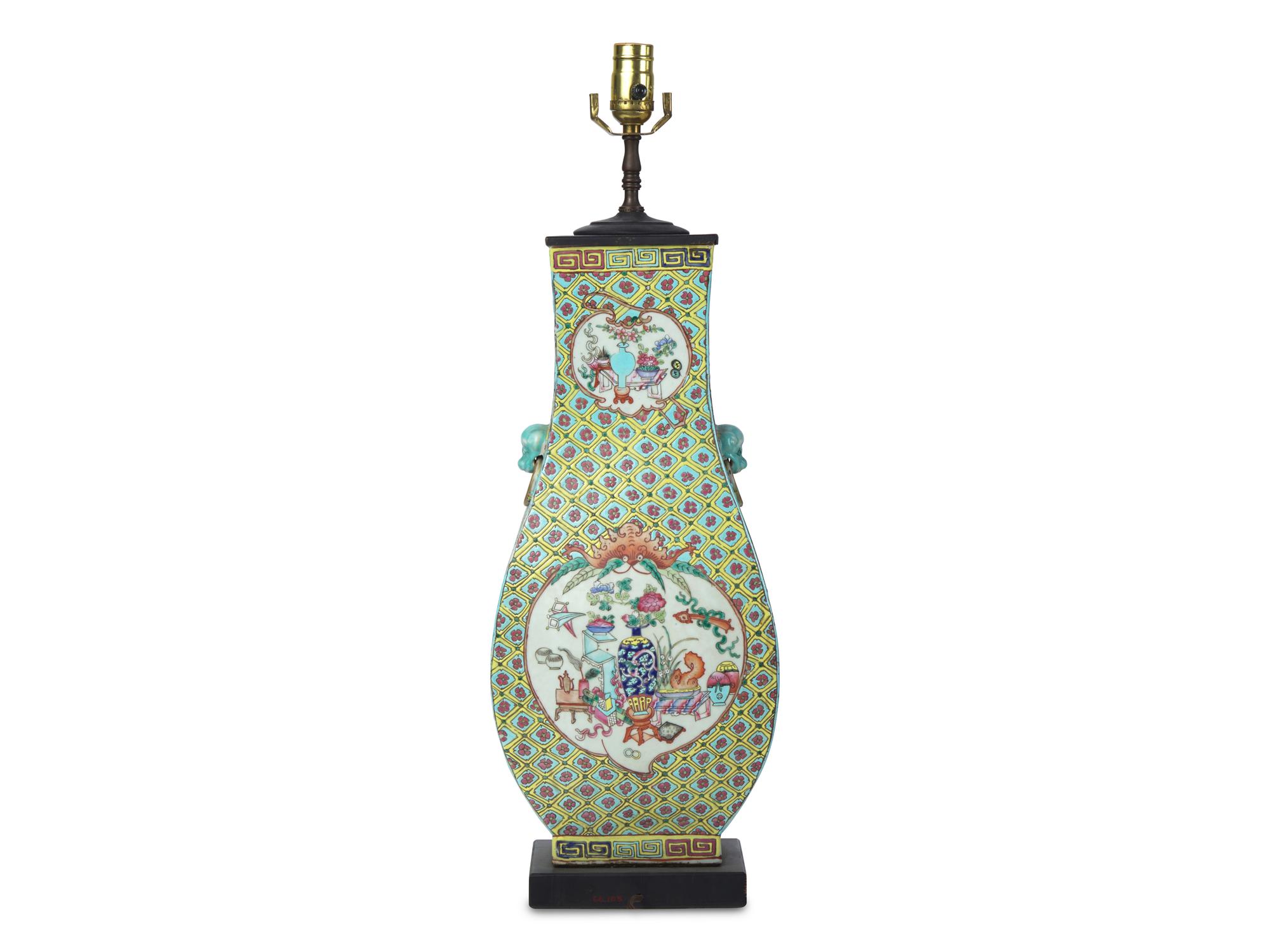 A Chinese Porcelain Vase Mounted as a Lamp