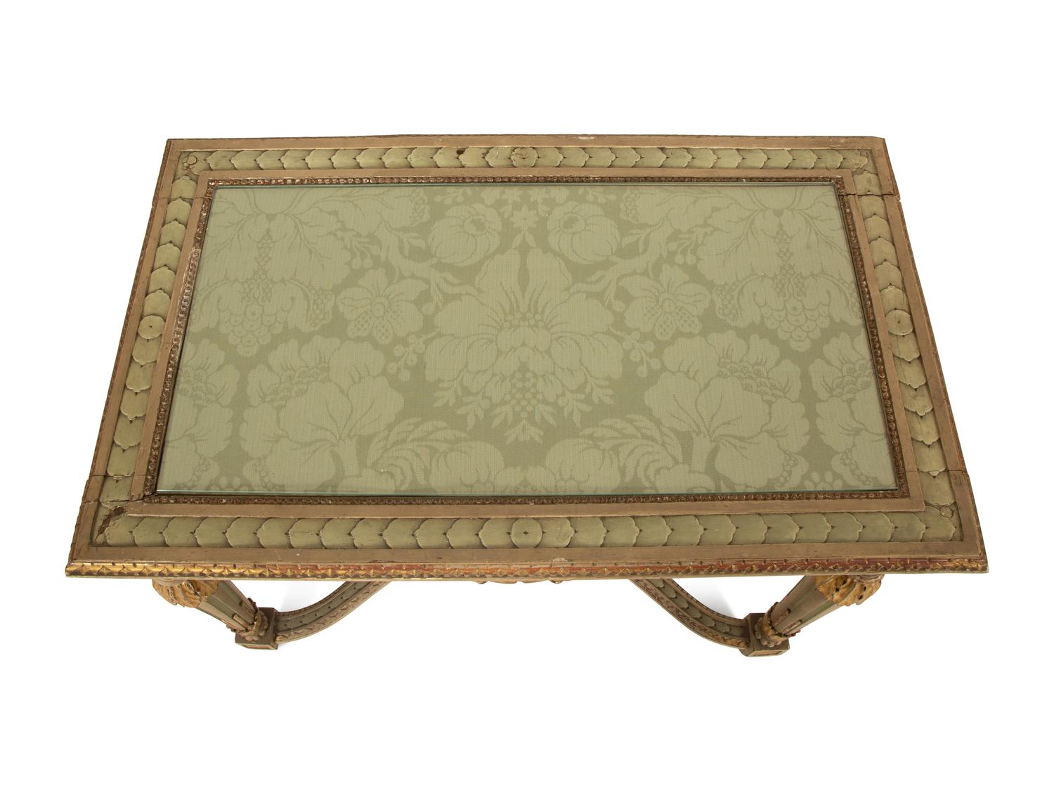 A Louis XVI Style Painted and Parcel Gilt Table (matching the previous lot) — Early 20th Century