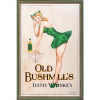 An Old Bushmill’s Irish Whiskey Painted Advertising Sign