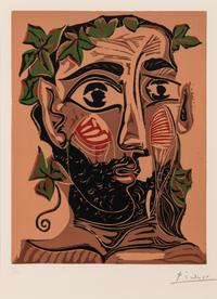 Homme barbu couronné de feuillage , 1962