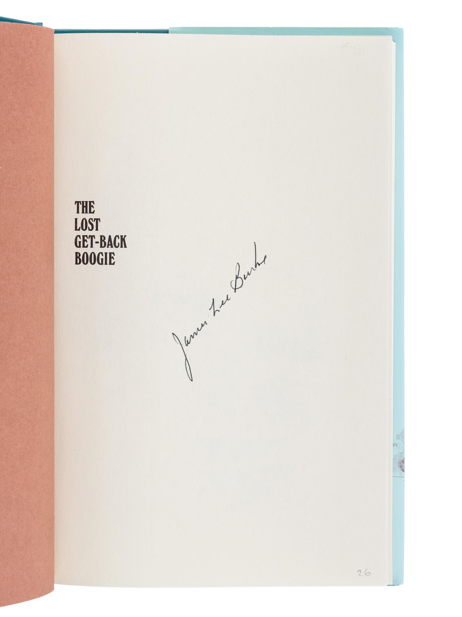 BURKE, James Lee (b. 1936). A group of 4 works by Burke, MOST FIRST EDITIONS, ALL SIGNED, comprising: