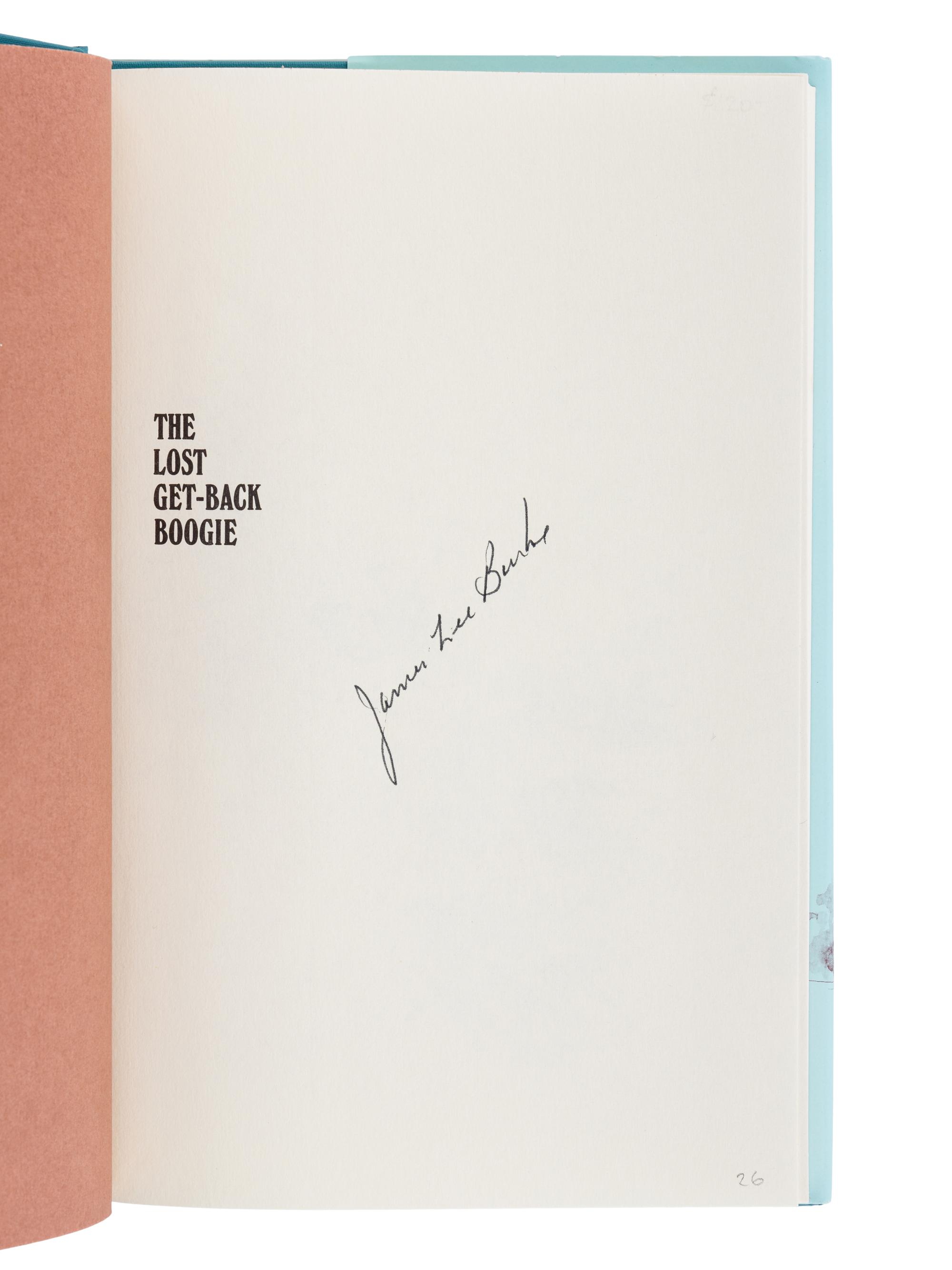 BURKE, James Lee (b. 1936). A group of 4 works by Burke, MOST FIRST EDITIONS, ALL SIGNED, comprising: