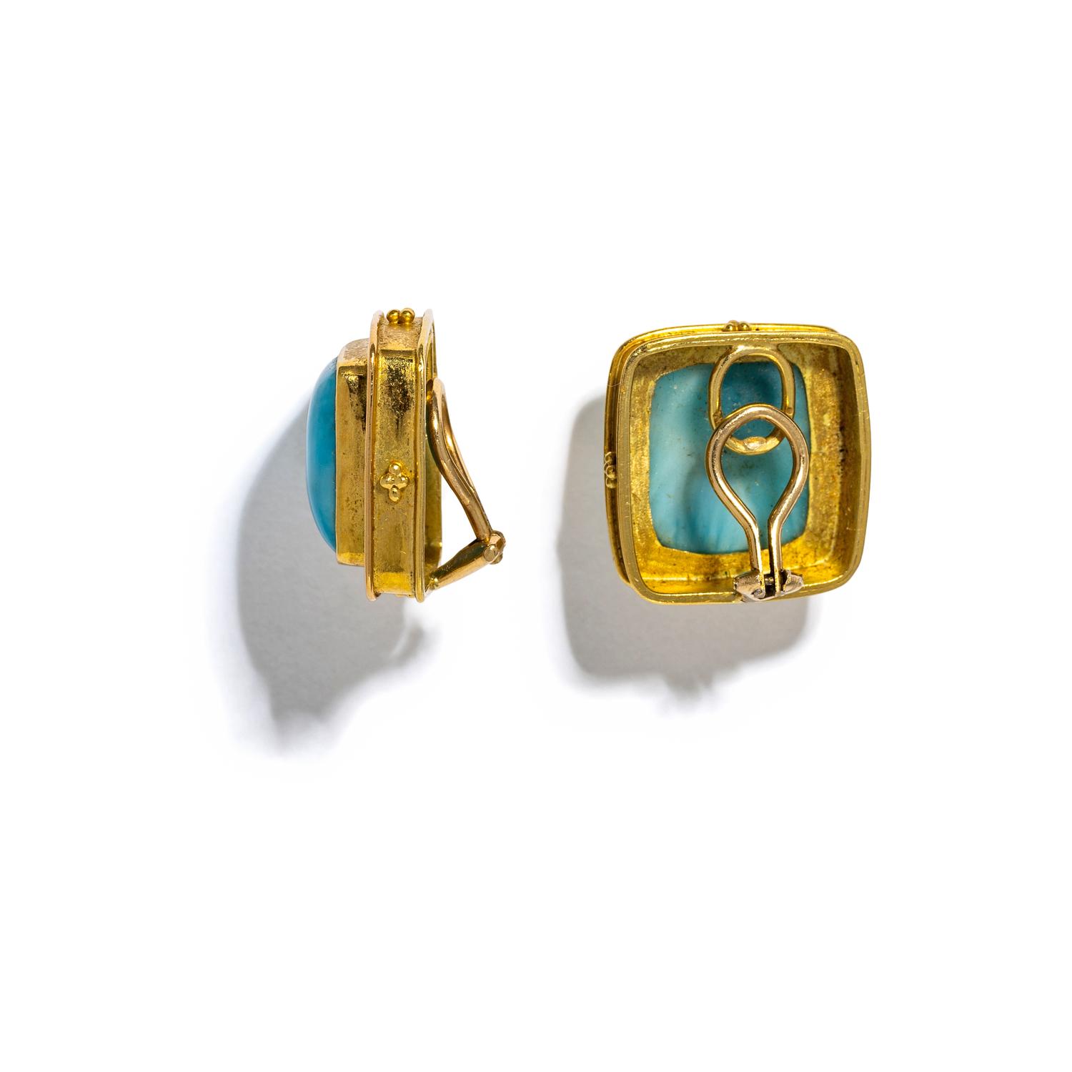 HARDSTONE AND YELLOW GOLD EARRINGS