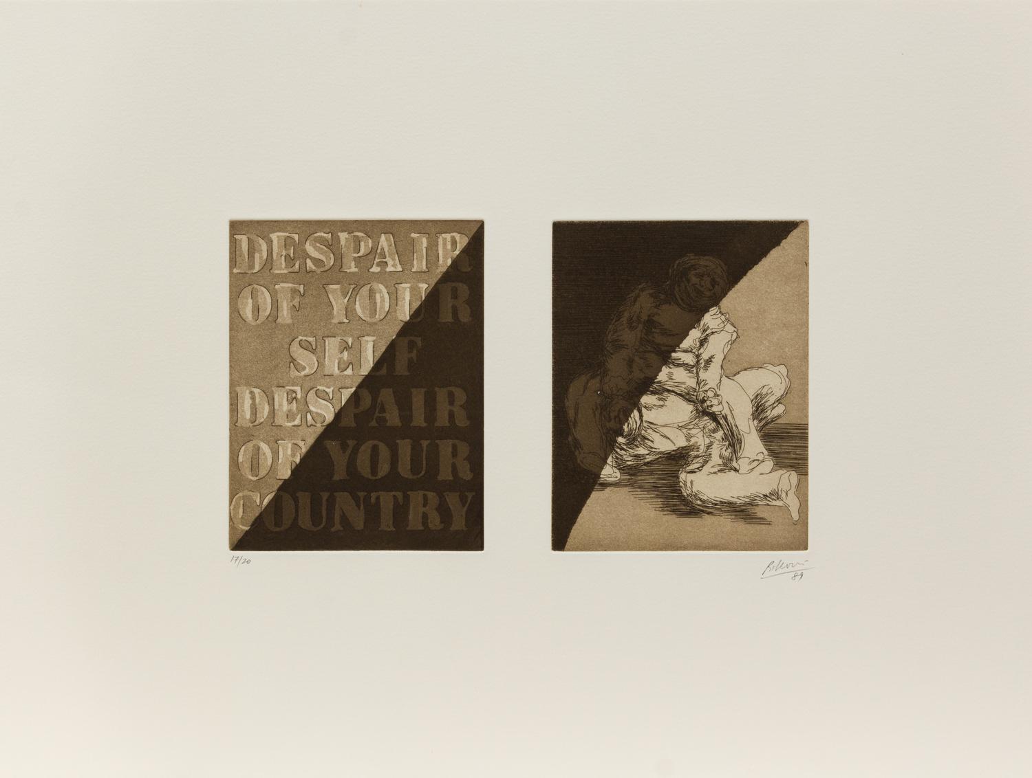Robert Morris, (American, b. 1931), Black Bodies Radiation, Despair of Yourself Despair of Your Country, and Rotten with Criticism, 198