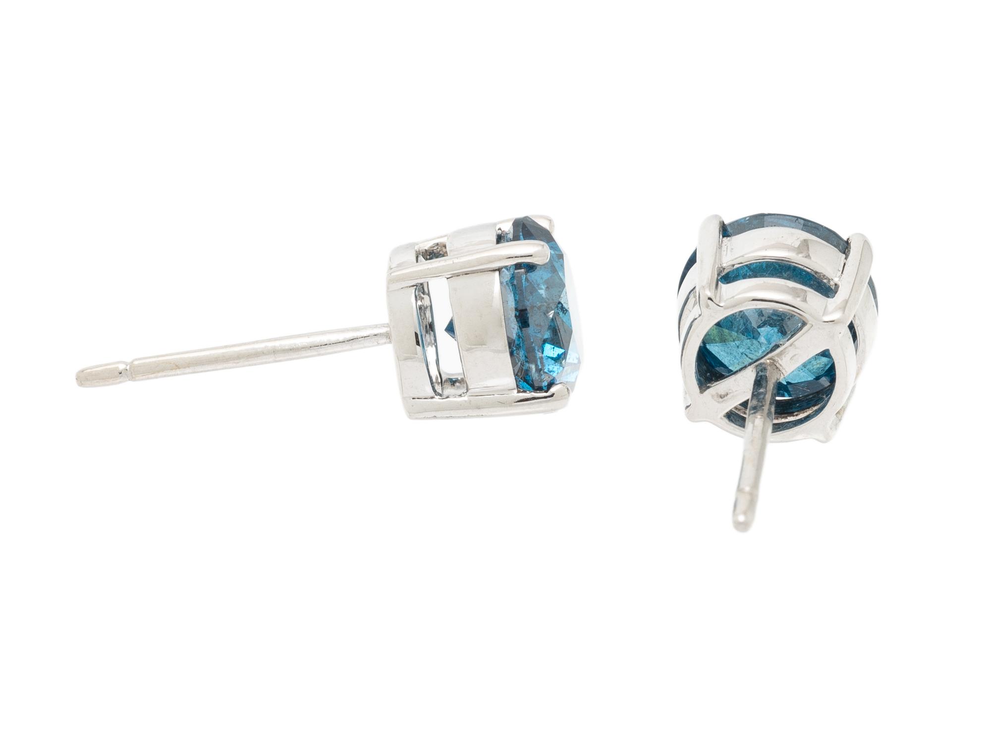 TREATED BLUE DIAMOND EARRINGS WITH DIAMOND JACKETS