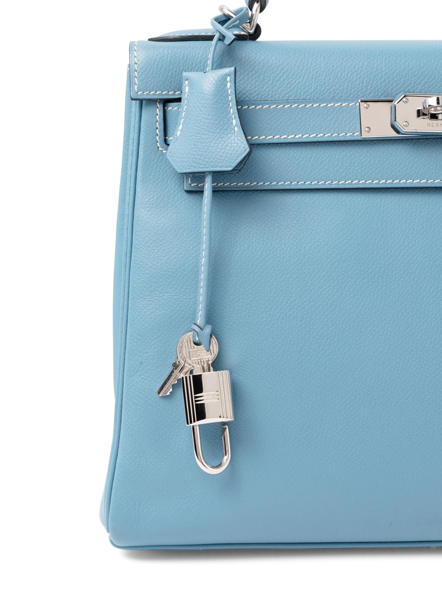 Hermès Kelly Retourne 28cm Blue Jean Bag, 2005