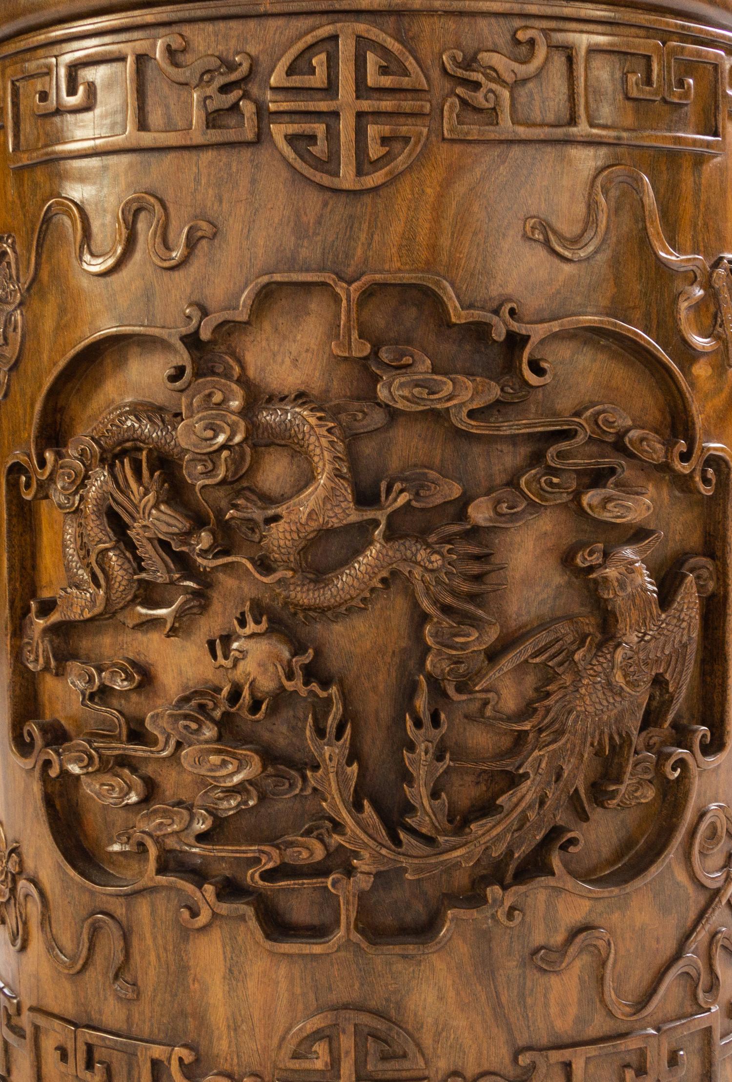 A Large Chinese Hardwood Scrollpot