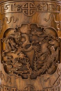A Large Chinese Hardwood Scrollpot