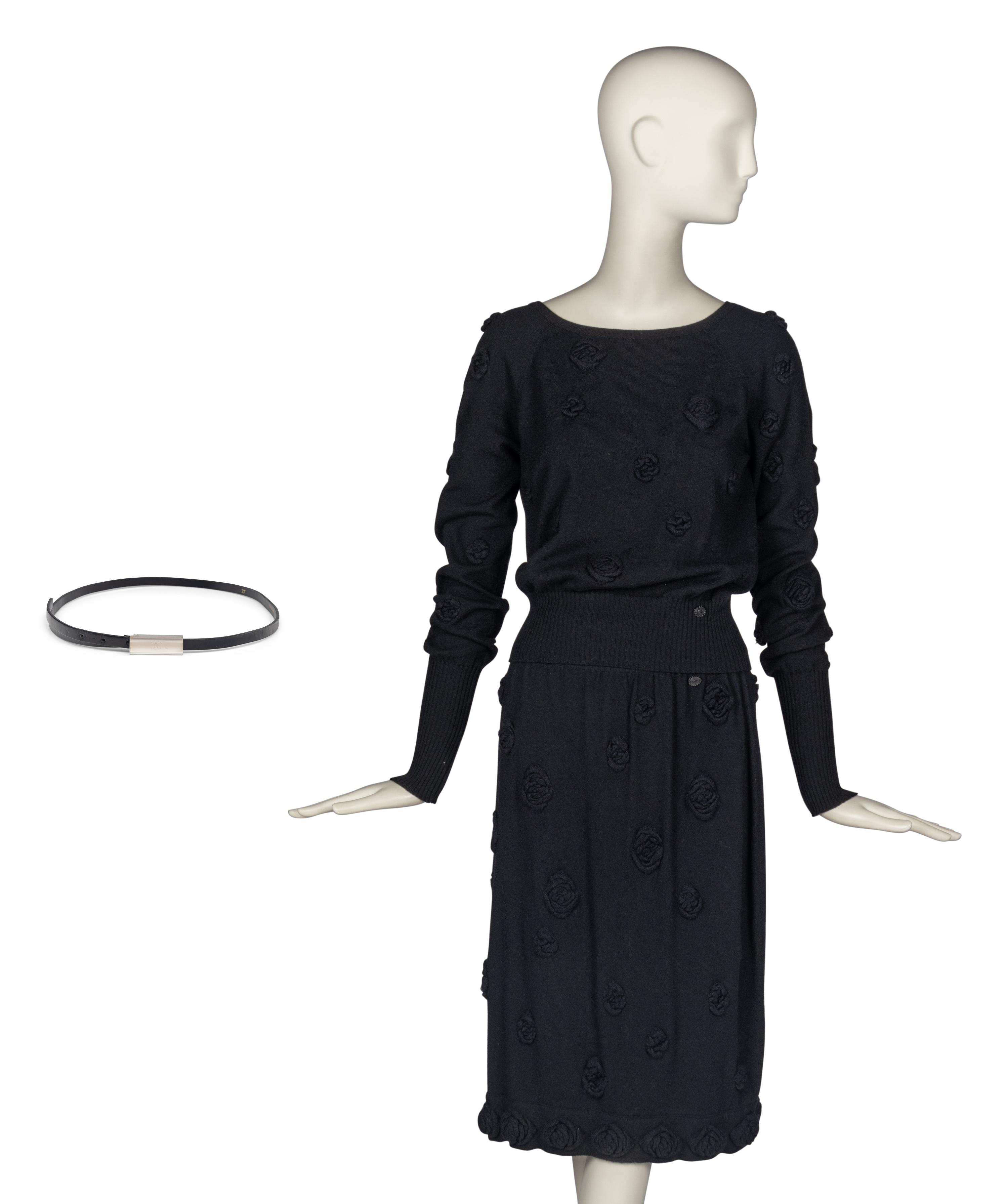 Two Chanel Sweaters and One Chanel Skirt with Belt