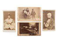 [EARLY PHOTOGRAPHY] -- [WESTERN AMERICANA]. A group of 10 CDVs, incl. Japanese examples and a carte of the third US Post Office in San Antonio, located inside Gamble's Book store on Commerce Street.