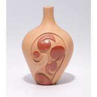 Carved Micaceous Redware Jar, with Avanyu and Raindrops