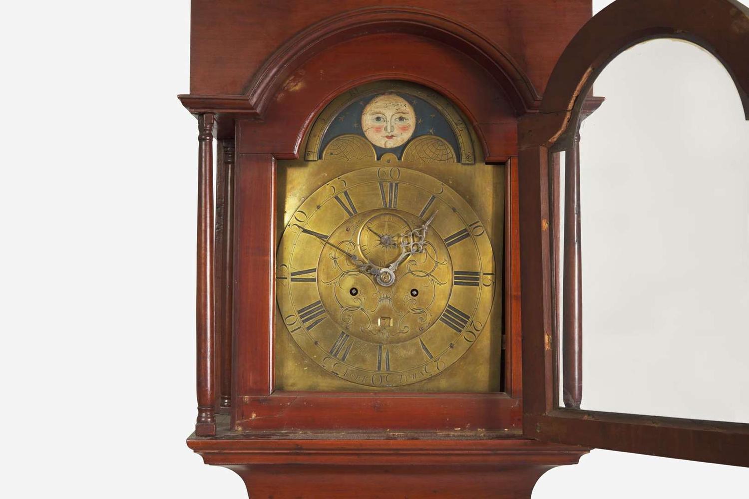 A Chippendale cherry tall case clock, works by John Fisher (German-American, 1736-1808), York Town, PA, late 18th century