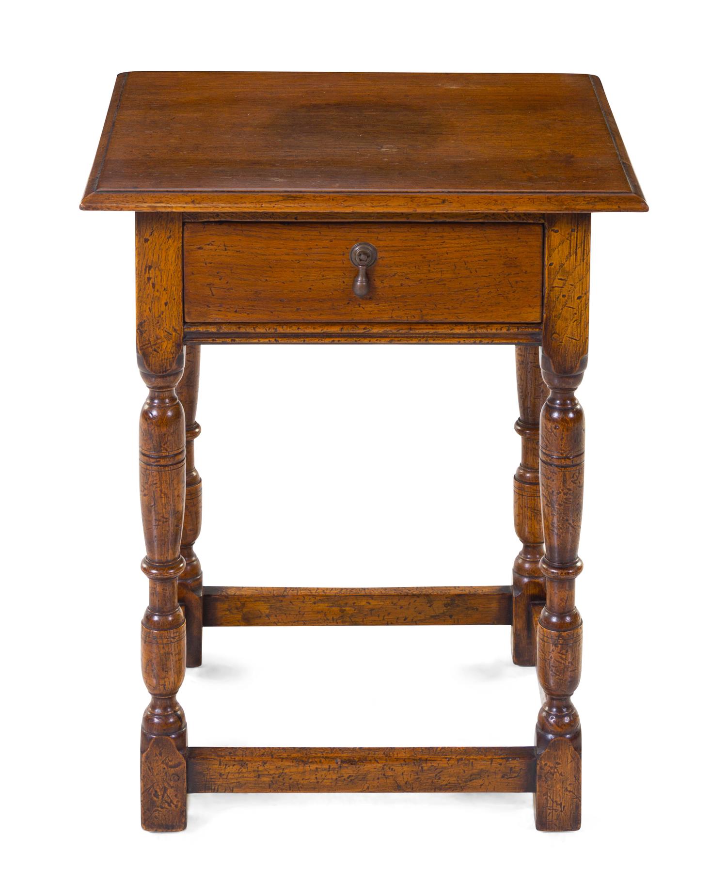 *A William and Mary Style Oak Side Table