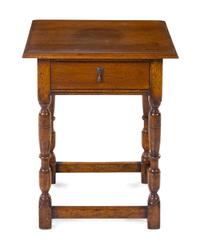 *A William and Mary Style Oak Side Table