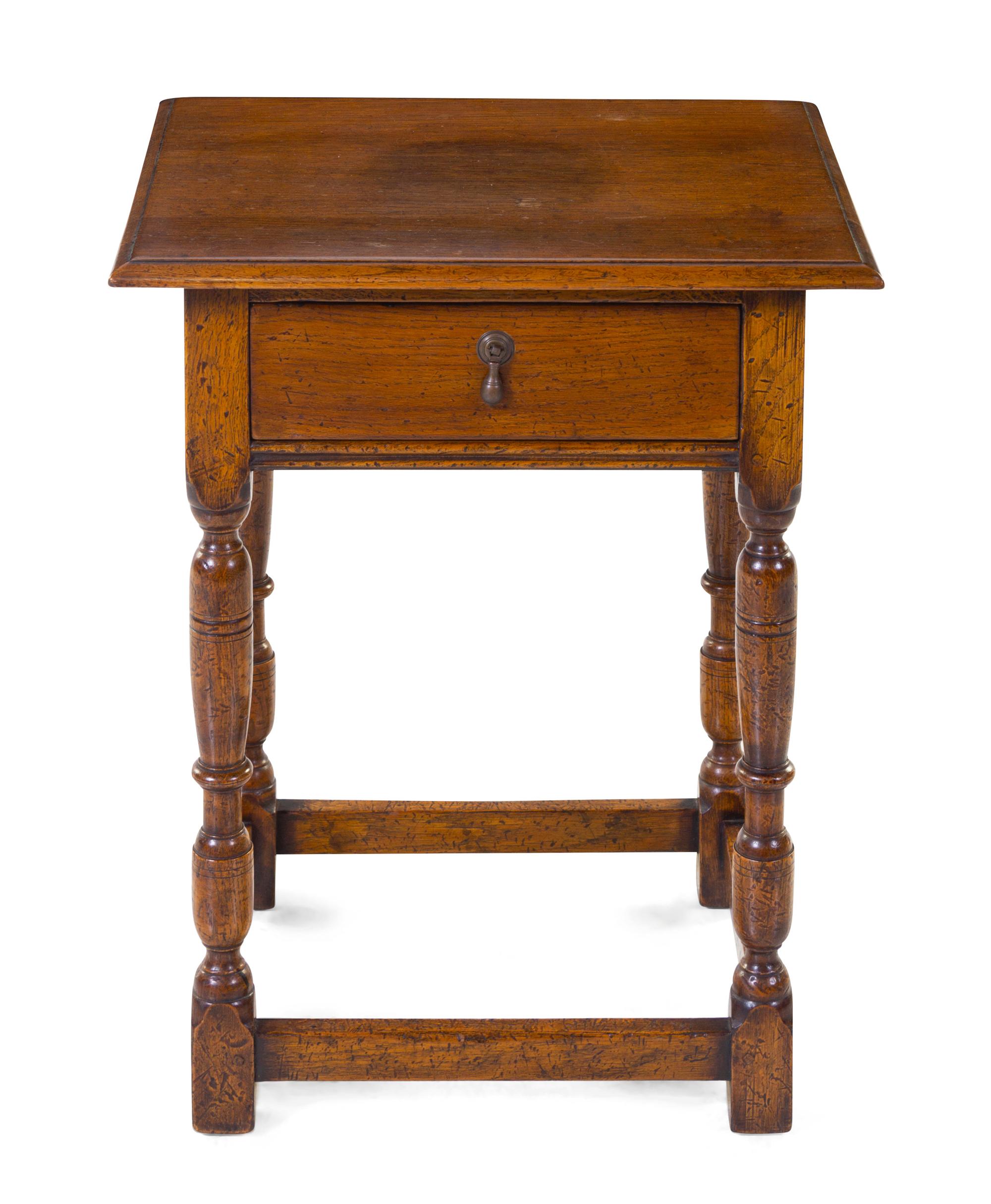 *A William and Mary Style Oak Side Table
