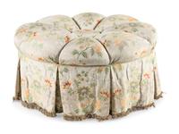 A Contemporary Jacquard Upholstered Ottoman