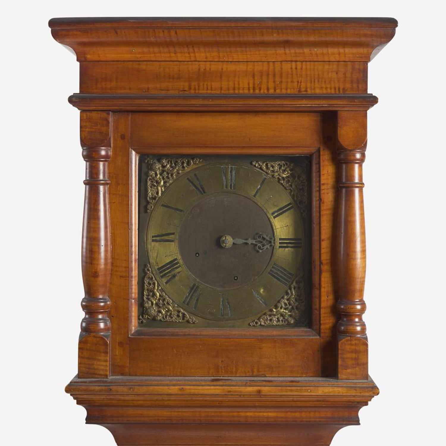 A Queen Anne carved maple tall case clock Works by Thomas Crow (active c. 1770-1824), Wilmington, DE, the case possibly Chester County, PA, circa 1770