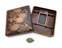 A Gold and Black Lacquer Writing Box, Suzuribako