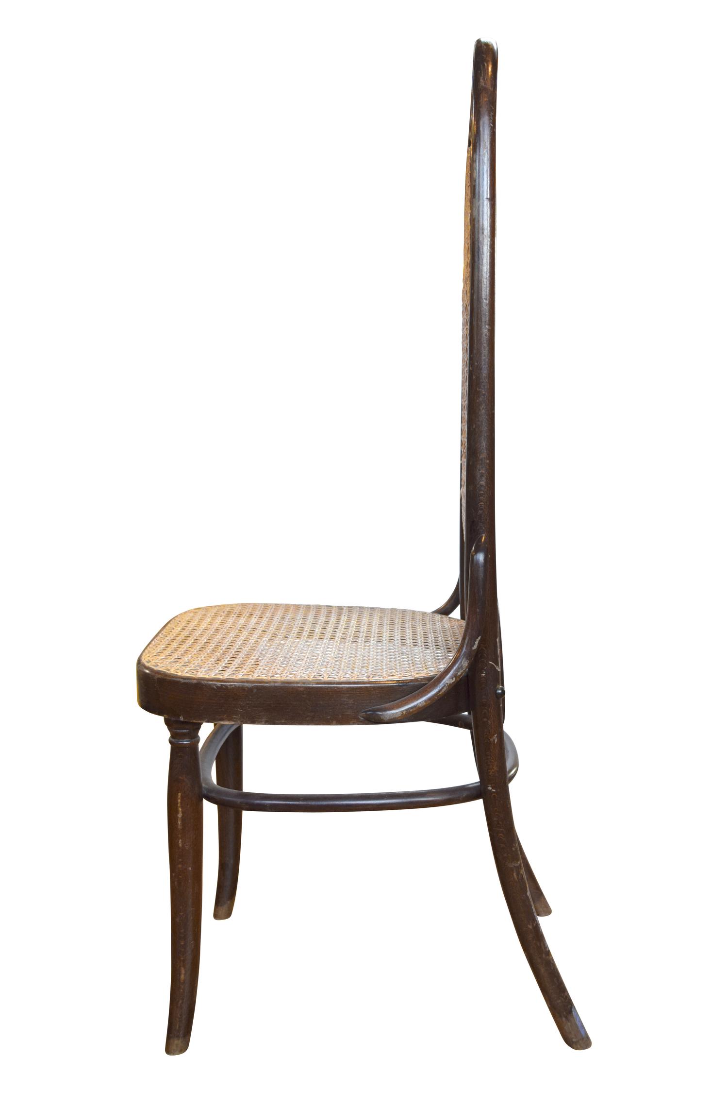 A Set of Six Bentwood and Cane Chairs 17" W x 16.5" D x 44.5" H, seat height 18" — Austria, Circa 1900