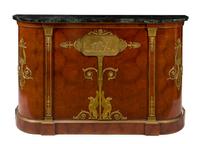An Empire Style Gilt Bronze Mounted Amboyna Cabinet Height 47 3/8 x width 78 3/4 x depth 28 1/4 inches. — MAXIME SECRETANT, 1923