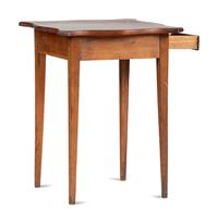 A Federal Cherrywood Serpentine Top One-Drawer Work Table