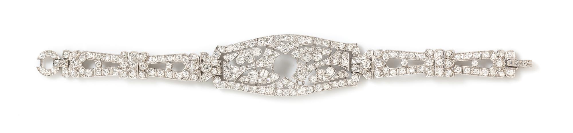 An Art Deco Platinum and Diamond Bracelet, 23.50 dwts.