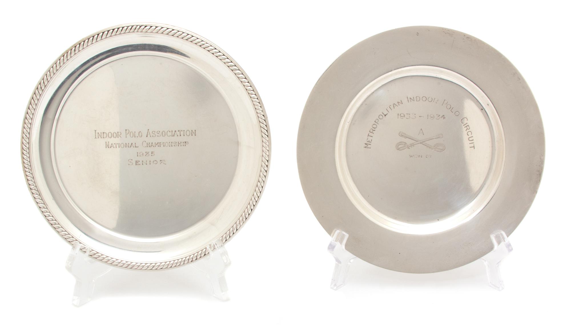 Two American Silver Trophy Plates, Cartier, New York, NY and International, the Cartier plat having a gadrooned border and inscribed In
