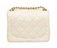Chanel Mini Flap Bag in White Caviar Leather