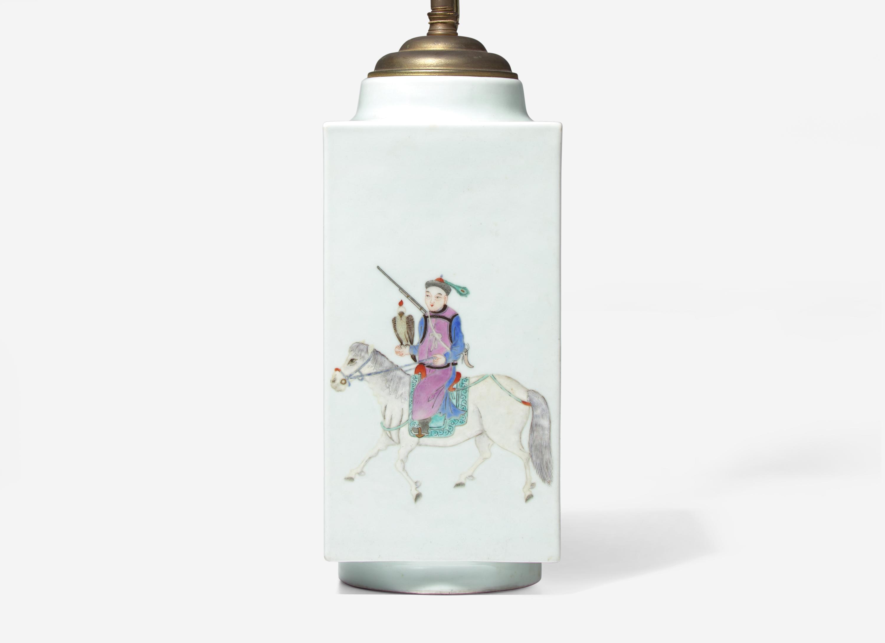 A Chinese Famille Rose Decorated 'Cong' Vase