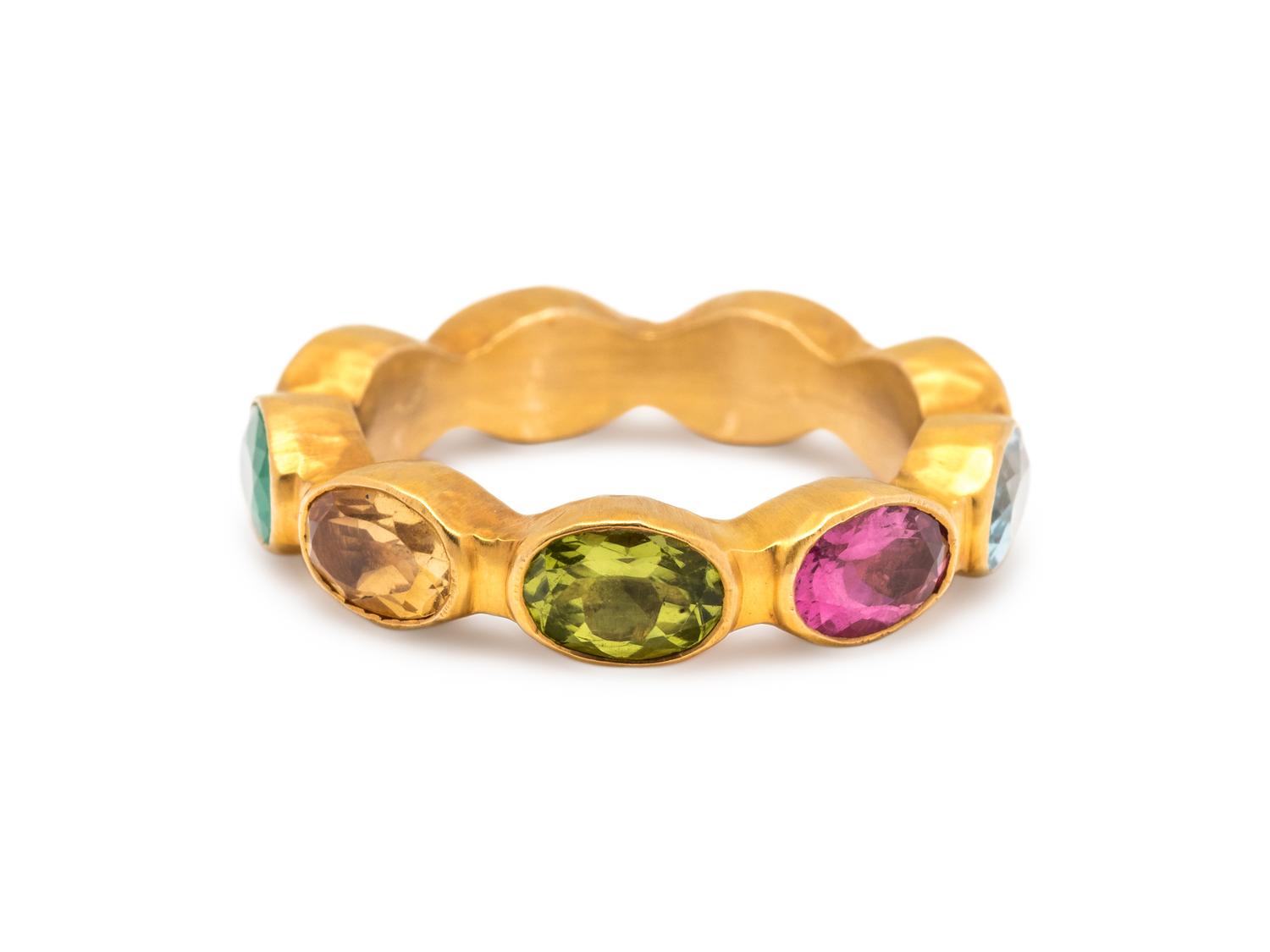 YELLOW GOLD AND MULTIGEM RING