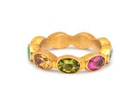 YELLOW GOLD AND MULTIGEM RING