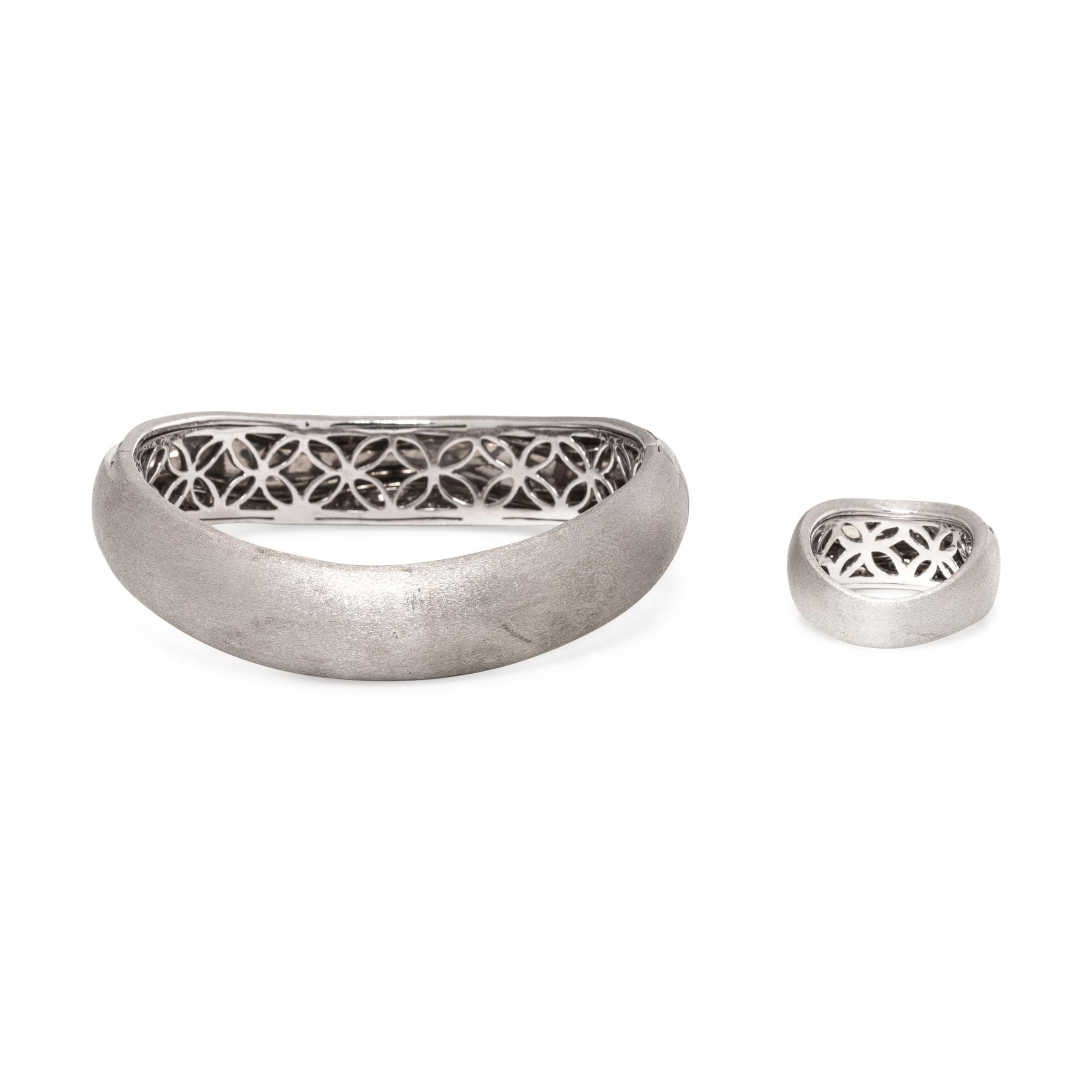 STERLING SILVER AND DIAMOND SET