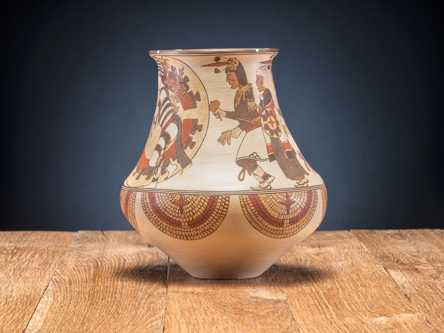 Polychrome Pottery Jar, Dancers