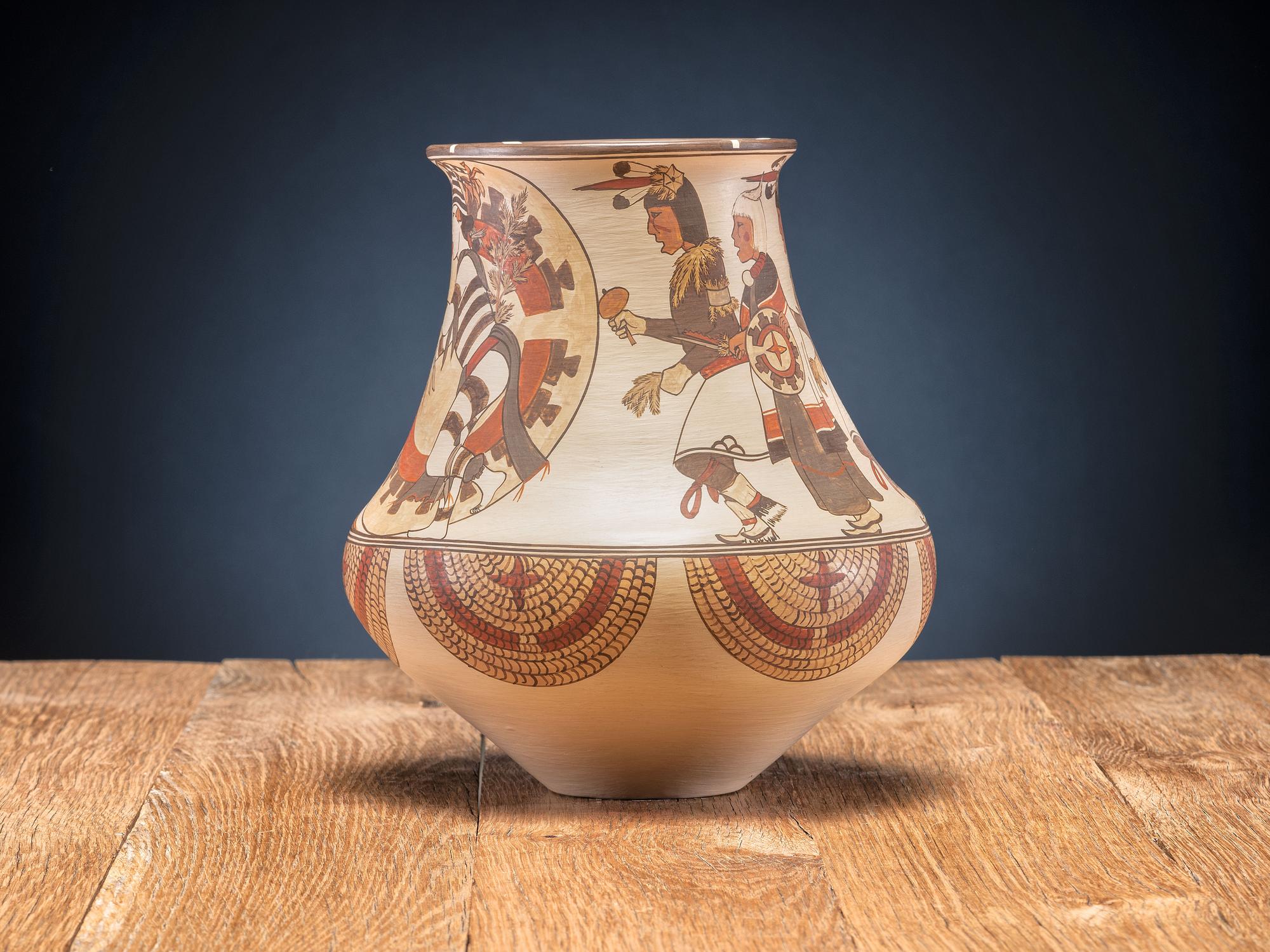 Polychrome Pottery Jar, Dancers