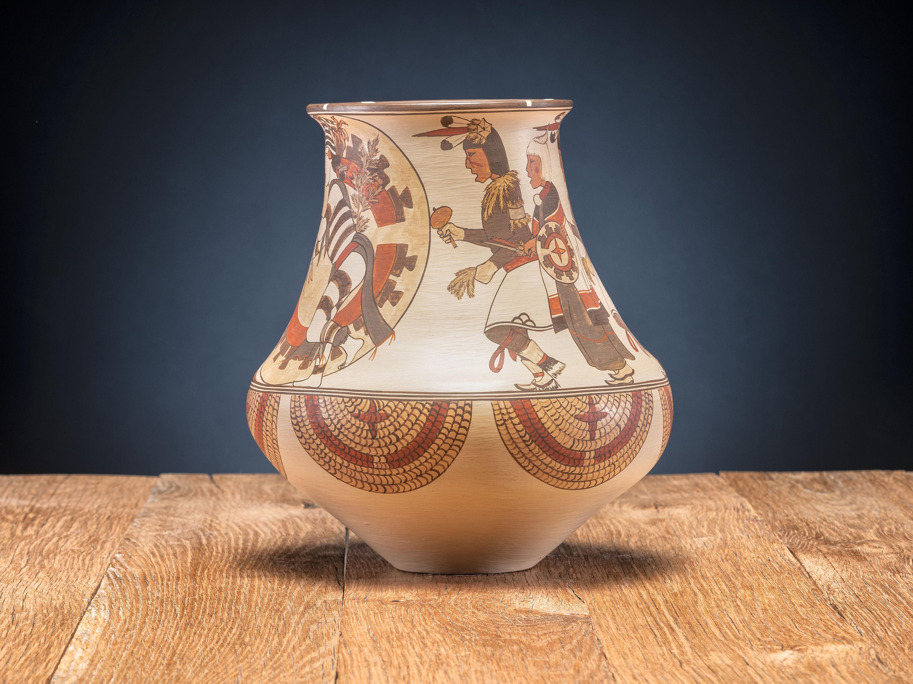 Polychrome Pottery Jar, Dancers