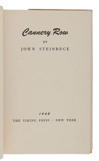 STEINBECK, John (1902-1968). Cannery Row. New York: Viking Press, 1945.