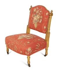 A Louis XVI Style Giltwood Slipper Chair