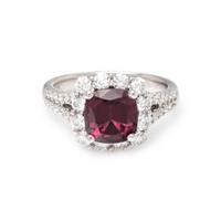 SPINEL AND DIAMOND RING