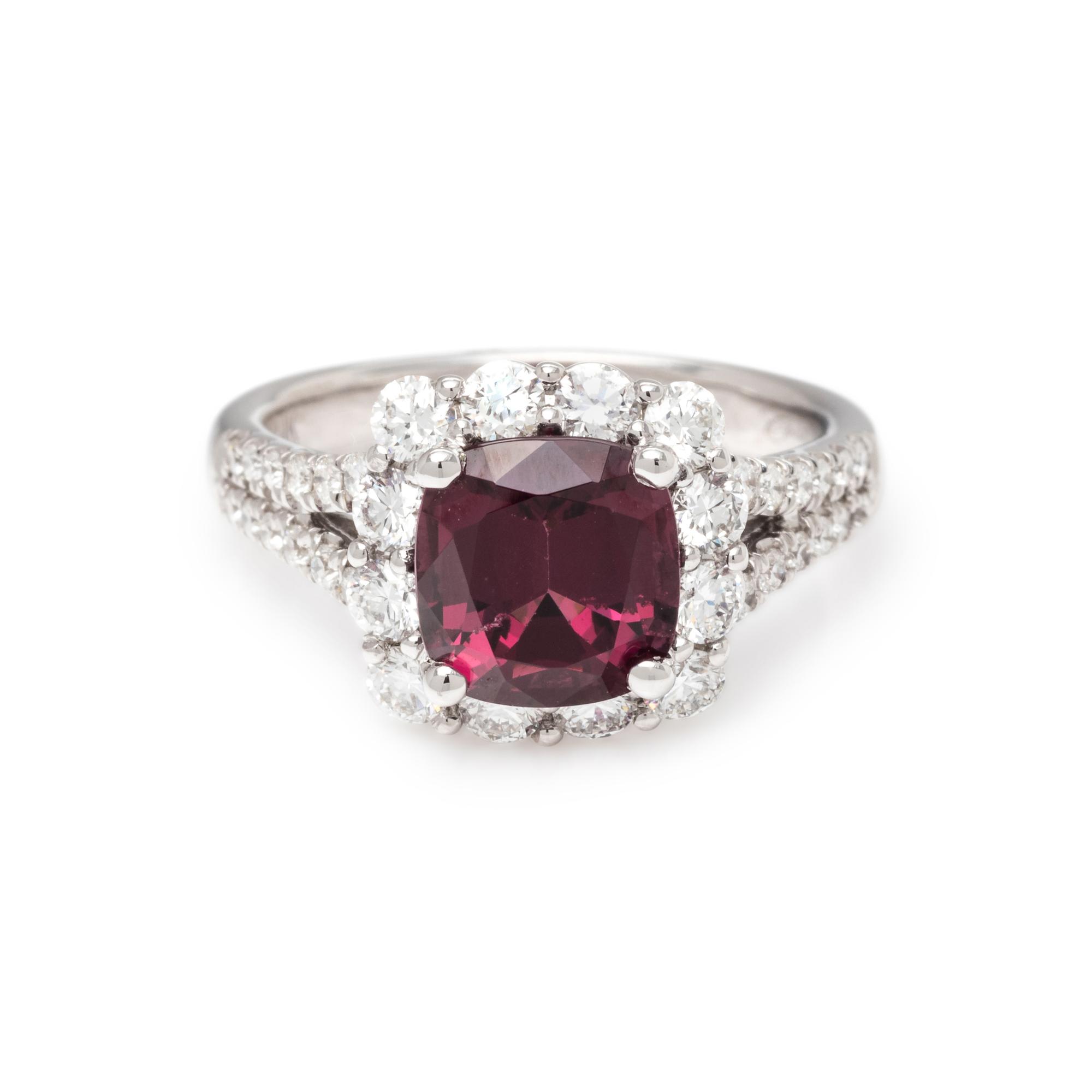 SPINEL AND DIAMOND RING