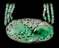 A Chinese Jadeite Beaded Necklace