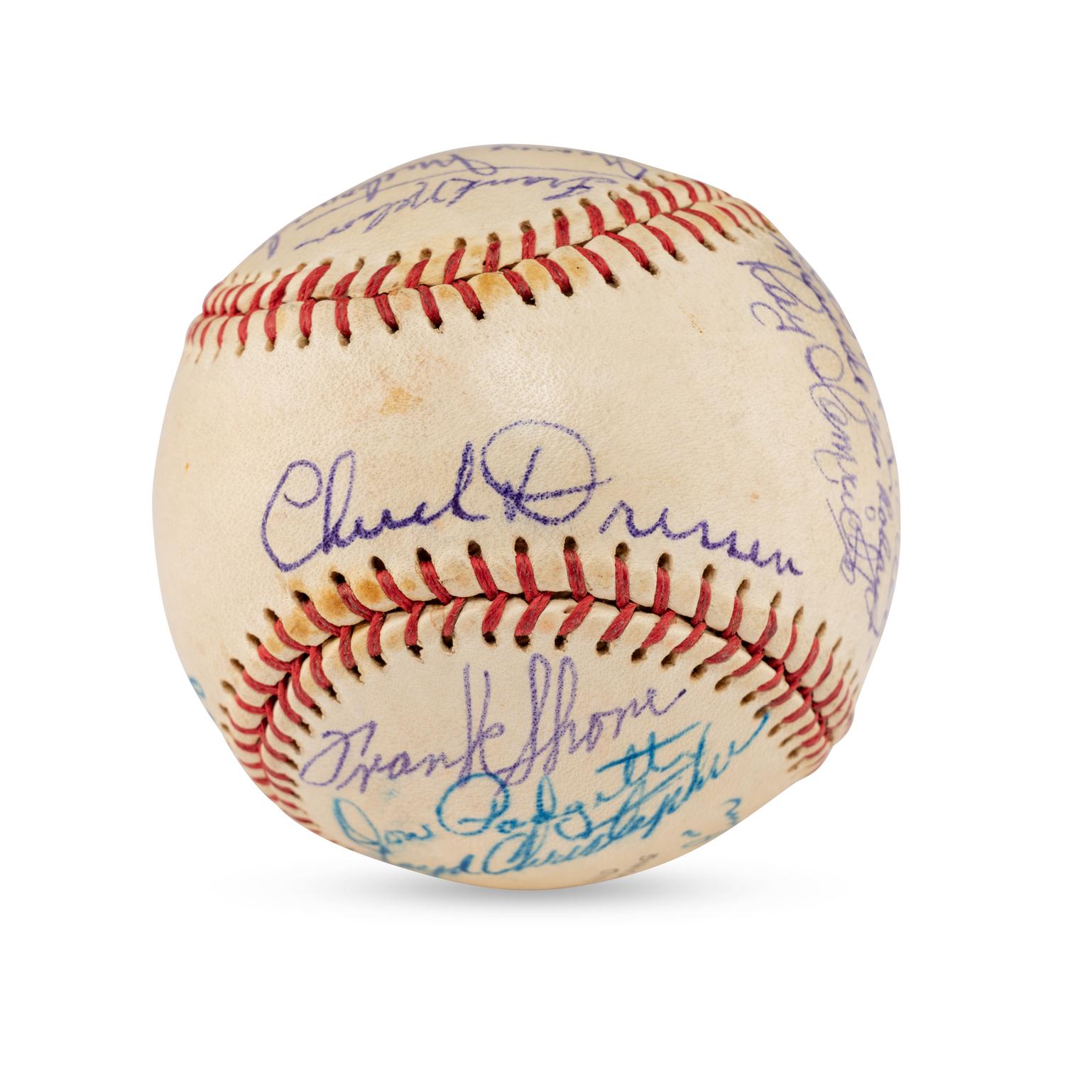 A 1949 Oakland Oaks Team Signed Autograph Baseball Featuring George Kelly and Billy Martin (JSA Letter of Authenticity)