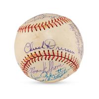 A 1949 Oakland Oaks Team Signed Autograph Baseball Featuring George Kelly and Billy Martin (JSA Letter of Authenticity)